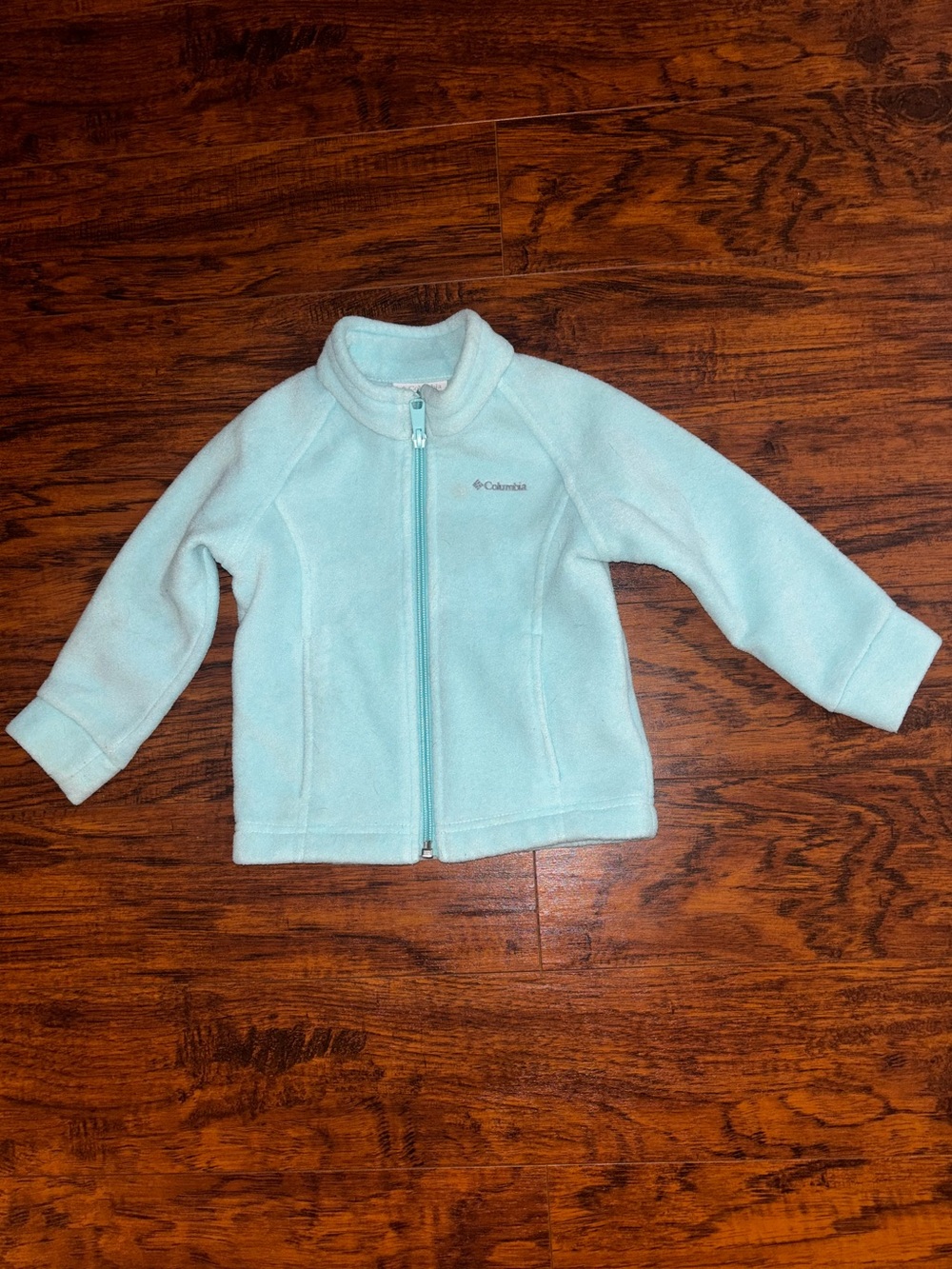 Columbia Fleece Kids Jacket Full-Zip 2T Girls Soft Coat Light Aqua Sky Blue